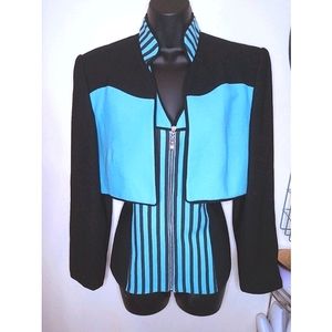 ‼️SOLD‼️Vintage Alberto Makali 2 Piece Blue Set